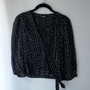 Madewell wrap top w/star scatter pattern